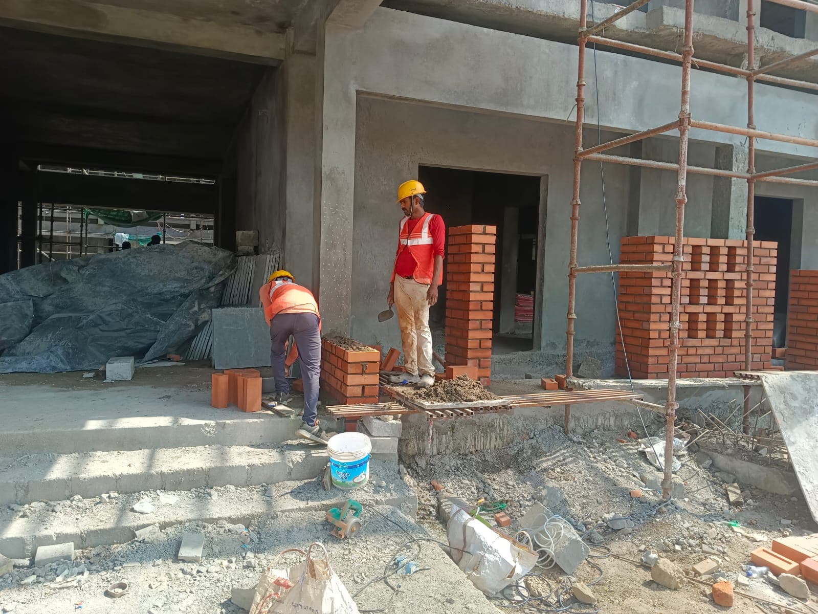 Ground Floor Entrance Veranda Masonry Setup