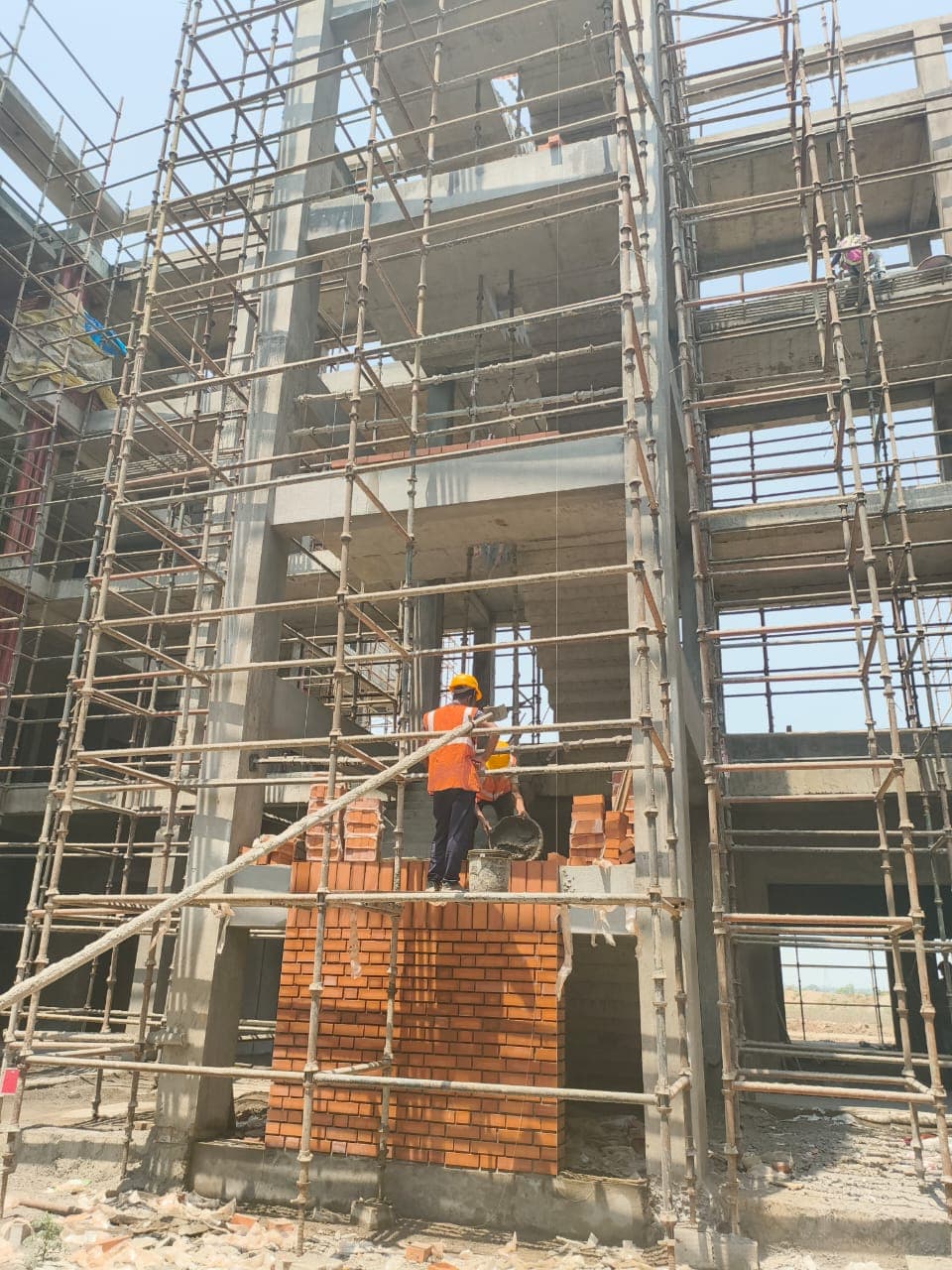 Four-Tier Scaffolding on Vertical Stair Core